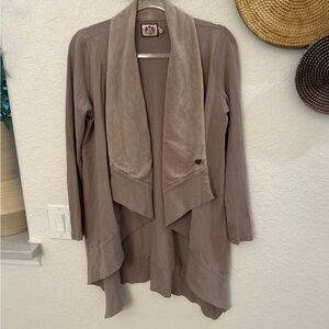 Juicy‎ Couture Drape Moto Jacket in a taupe size M cardigan